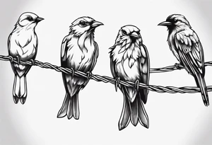 Three birds on a wire tattoo idea