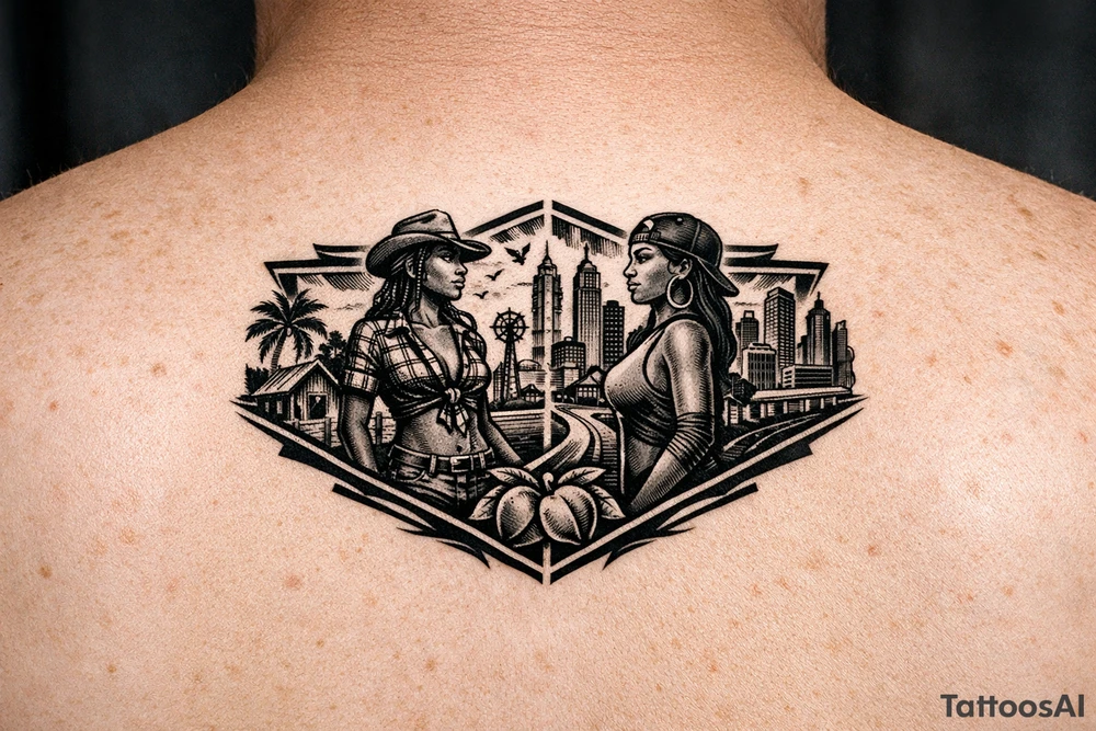 Black Country Girl from farmlands of North Florida to Black City of Metro Atlanta tattoo idea