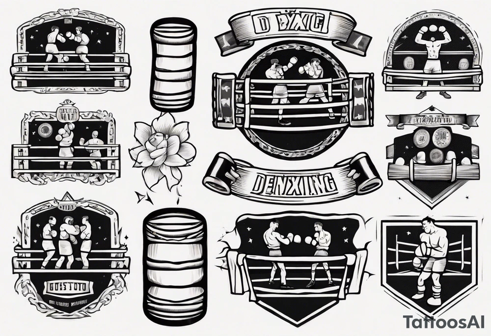 old school boxing ring tattoo idea