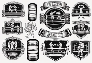 old school boxing ring tattoo idea