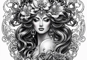 medusa book lily tattoo idea