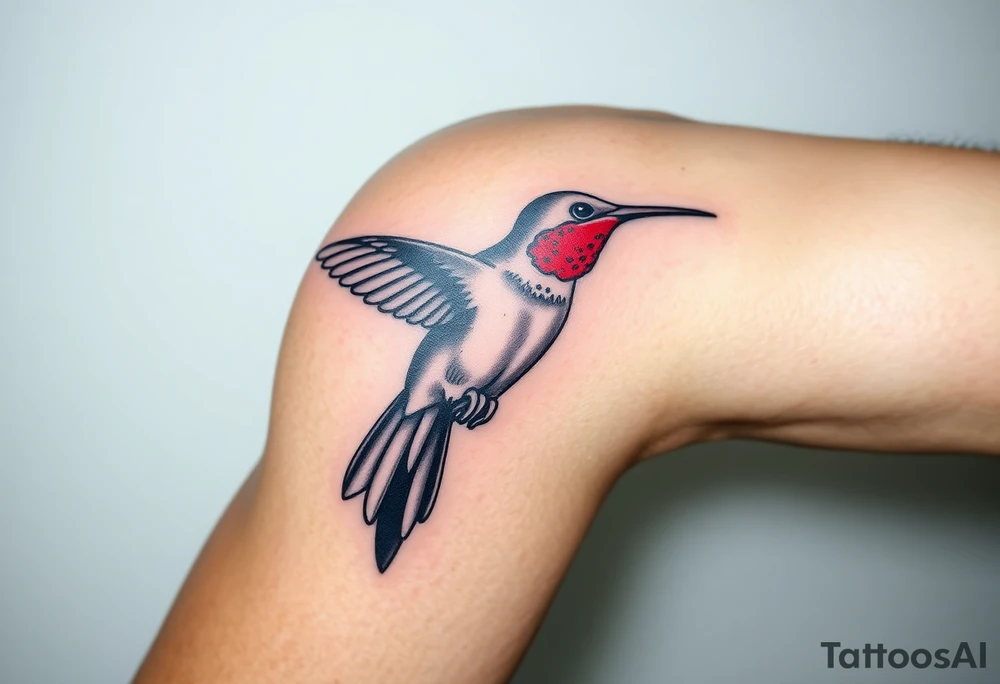 A hummingbird carrying an ankh in its beak
 (only red , blue and black are possible colors) tattoo idea