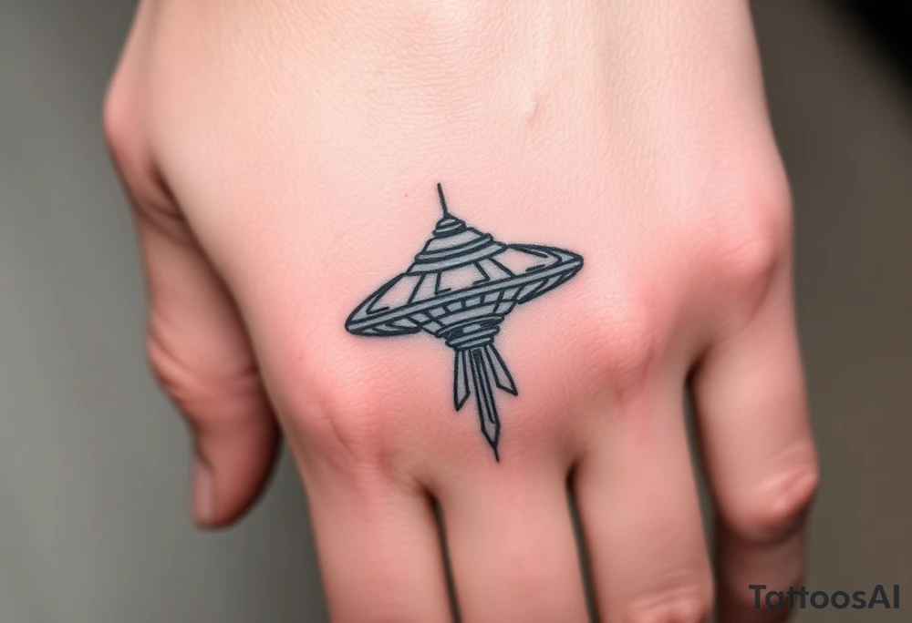Small UFO tattoo idea