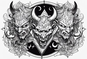 Devil and God at war tattoo idea