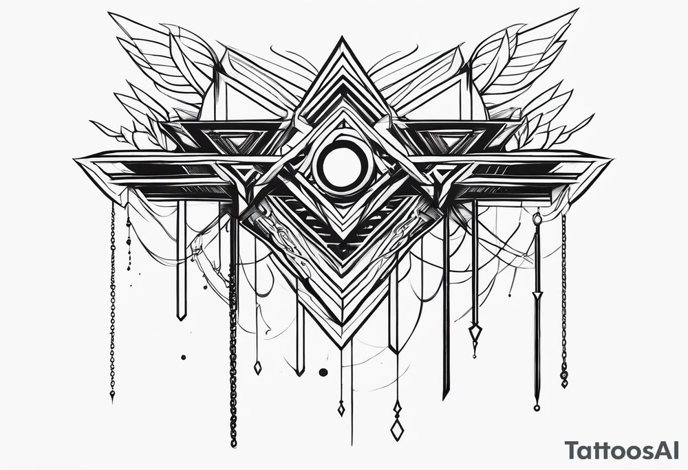 straight chain, horizontal tattoo idea