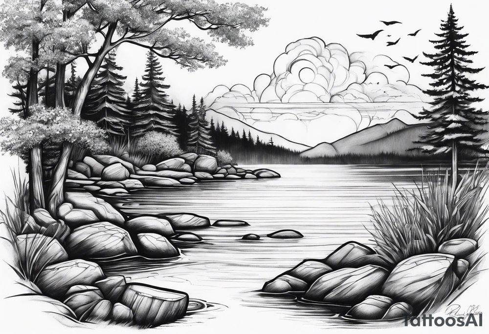 Skipping rocks tattoo idea
