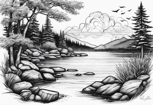 Skipping rocks tattoo idea