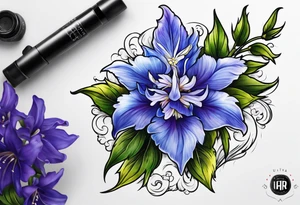 larkspur flower tattoo idea