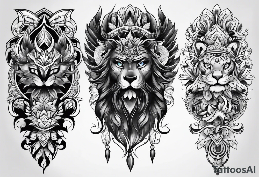 Full leg tattoo 2D tattoo idea