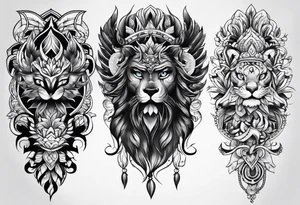 Full leg tattoo 2D tattoo idea