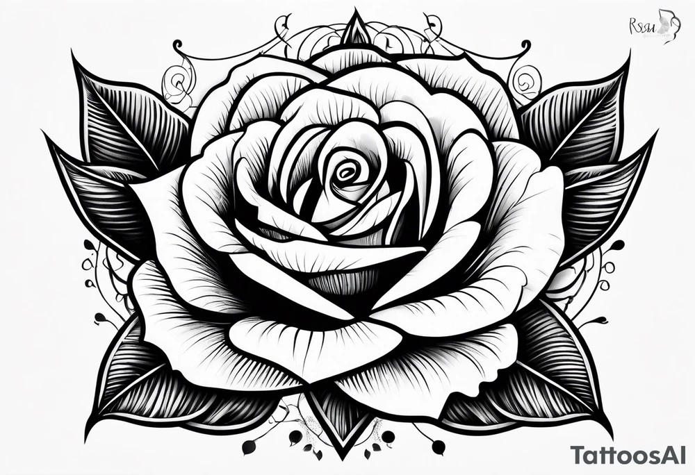 name Rosa  with heart tattoo idea