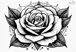 name Rosa  with heart tattoo idea