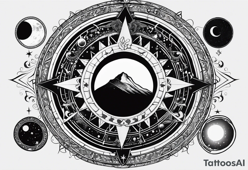 Astrology, Cancer, Natal Chart, symbolic, vision, yin yang, the moon, the sun, Uranus, Pluto, spiritual, third eye, mystical armband tattoo idea