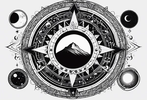 Astrology, Cancer, Natal Chart, symbolic, vision, yin yang, the moon, the sun, Uranus, Pluto, spiritual, third eye, mystical armband tattoo idea