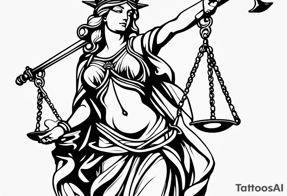 lady justice tattoo idea