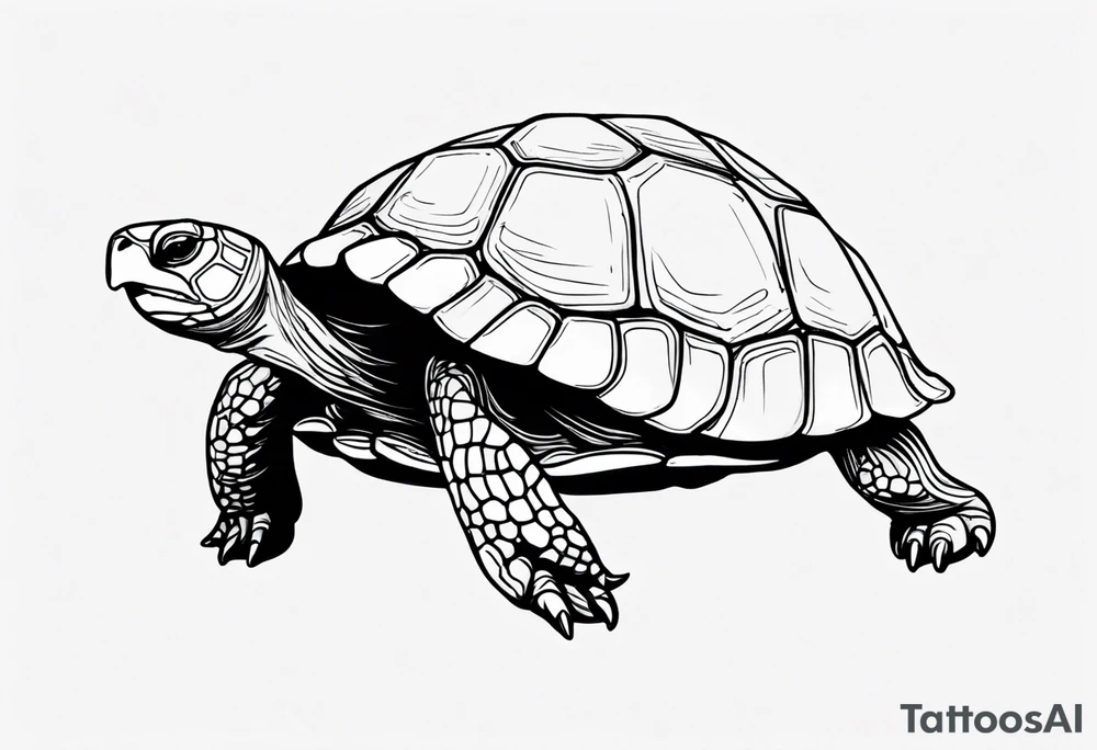 Small cute one line cartoonish tortoise reminding you to go slow tattoo idea