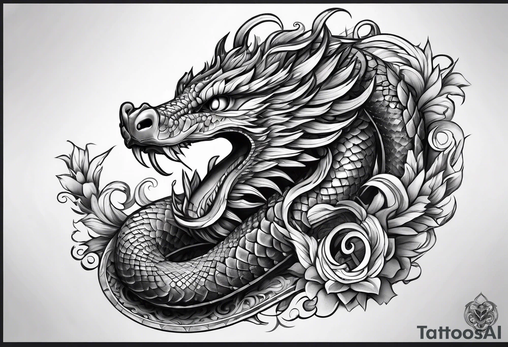 quetzalcoatl snake arm sleeve tattoo idea