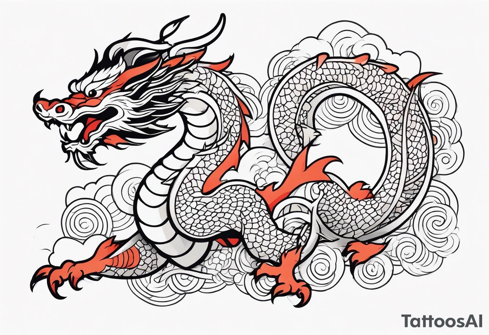 japanese dragon cute tattoo idea