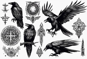 skyrim style raven tattoo idea