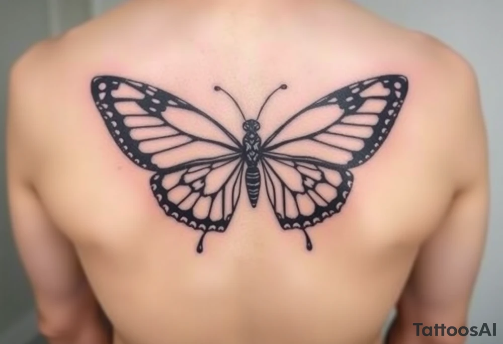 Powerful unique butterfly half women half butterfly with the names Adian &Joziah in it tattoo idea