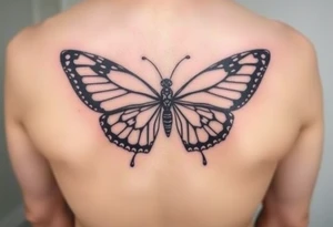 Powerful unique butterfly half women half butterfly with the names Adian &Joziah in it tattoo idea