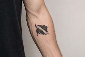 torn dive flag tattoo idea