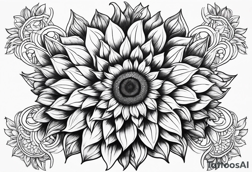 Sunflower mandala tattoo idea