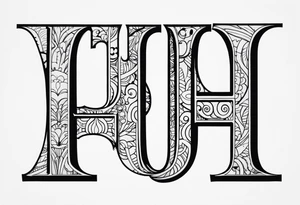 Lettering for acronym “HHH” which stands for happy helpful horny. Matching couple tattoos tattoo idea