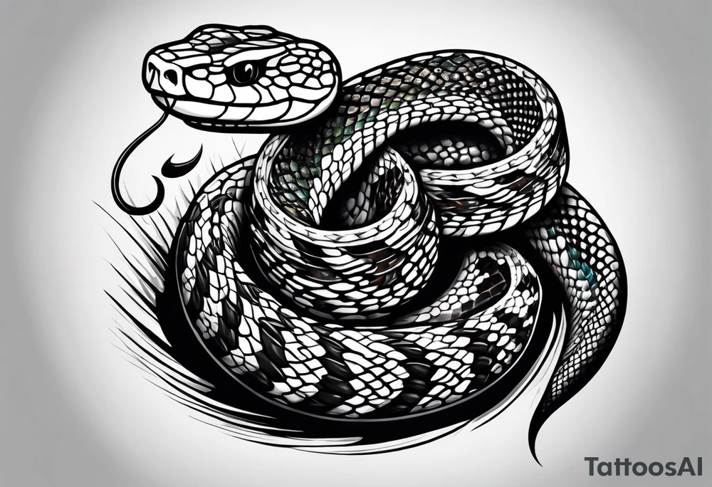 American traditional rattle snake tattoo idea