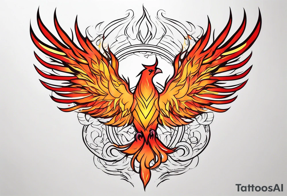 phoenix in fire tattoo idea
