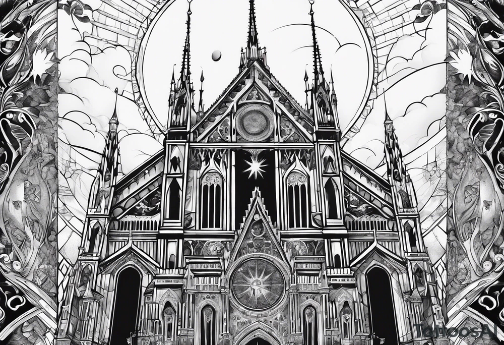 jack skellington on duomo of milano tattoo idea