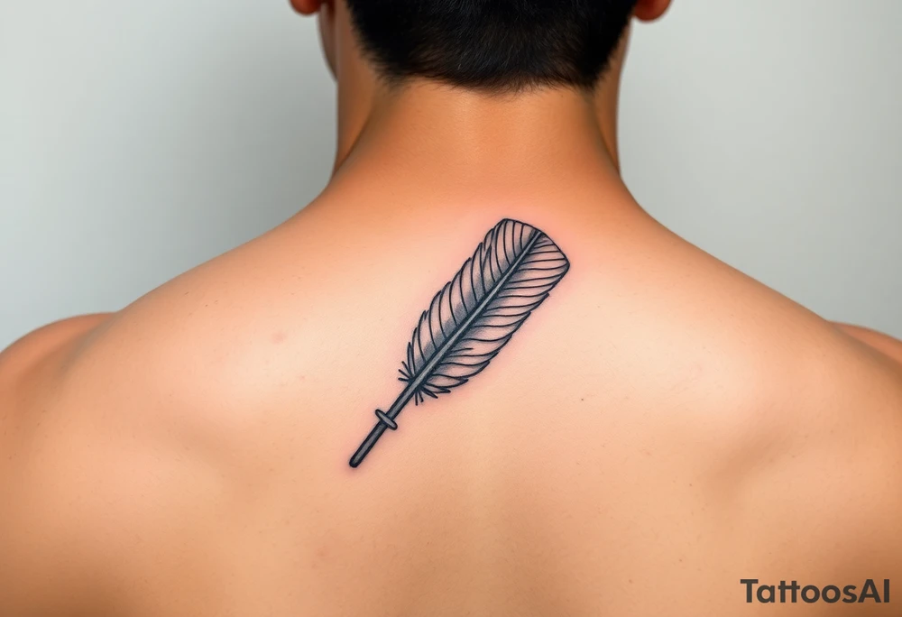 colorful feathers fine line elegant tattoo idea