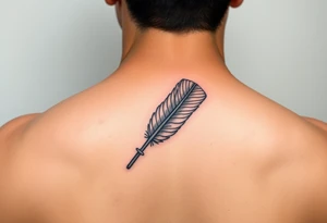 colorful feathers fine line elegant tattoo idea