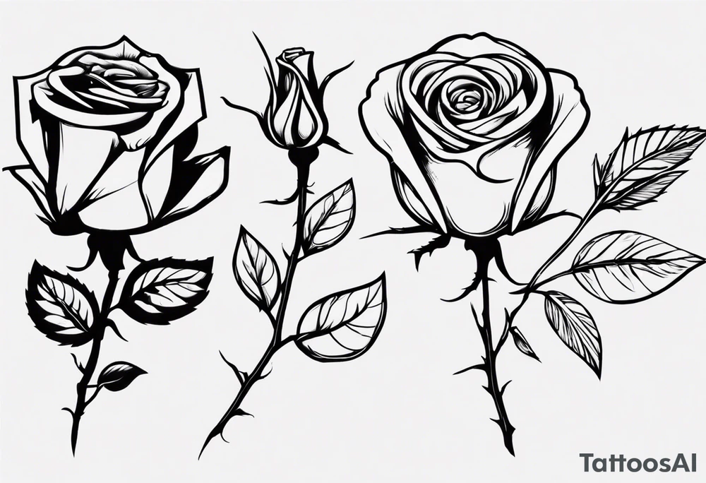 Single Rose with stem tattoo idea