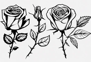 Single Rose with stem tattoo idea