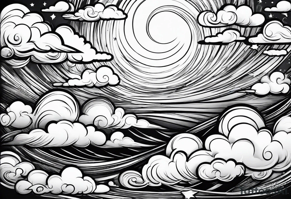 wispy clouds tattoo idea