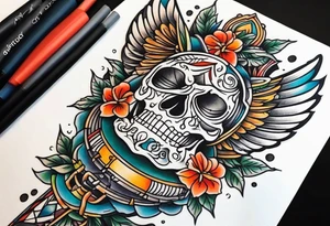 tattoo for full sleeve, old school style tattoo idea
