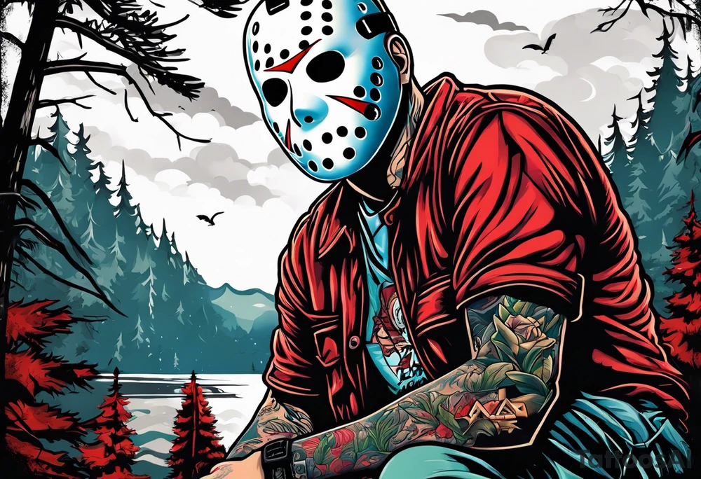 camp crystal lake and jason vorhees tattoo idea