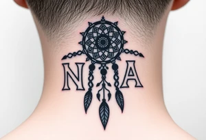 Nia letters with a dreamcatcher tattoo idea