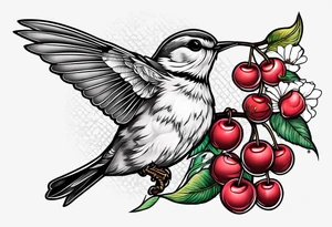 “Be Fruitful”, Cherry, lips, birds, bees tattoo idea
