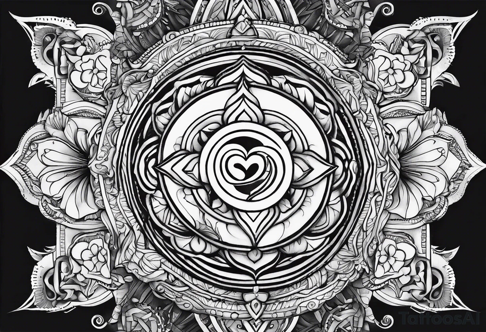 Om and heart tattoo idea