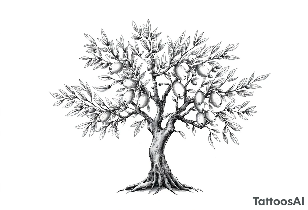 Olive tree tattoo idea