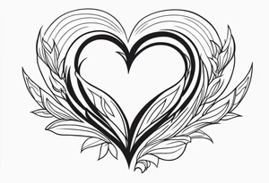 heart on fire fine line tattoo idea