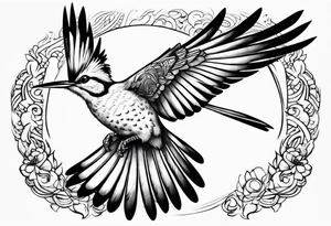 Flying hoopoe tattoo idea