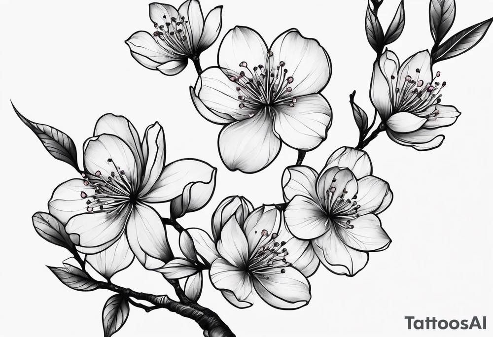 Cherry blossom leaf tattoo idea