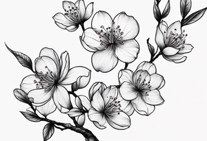 Cherry blossom leaf tattoo idea