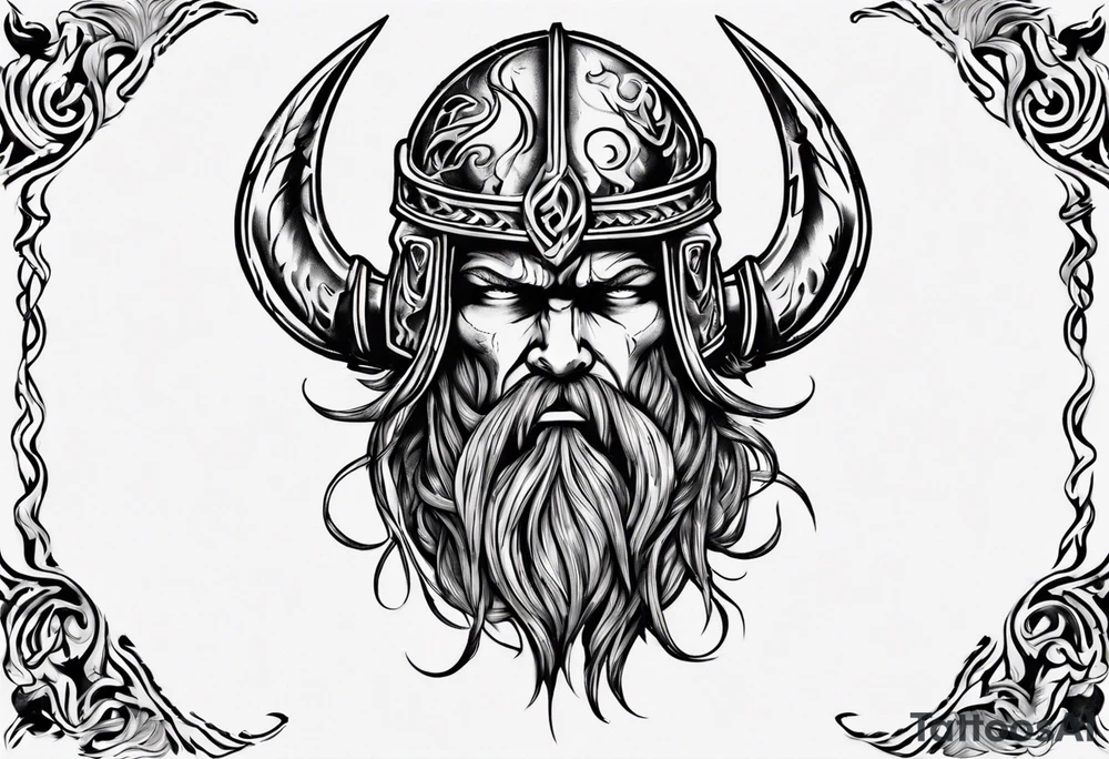 A viking riding face with flames and a motorcycle tattoo idea A viking riding face with flames and a motorcycle tattoo idea