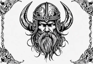 A viking riding face with flames and a motorcycle tattoo idea