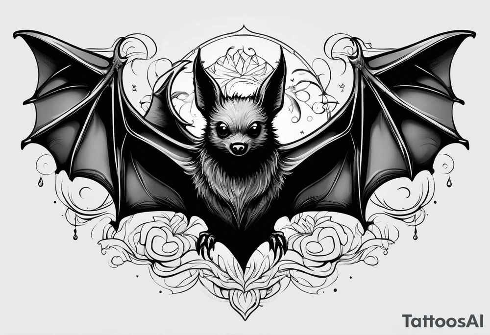 sweet looking bat, minimal detail tattoo idea