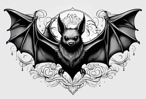 sweet looking bat, minimal detail tattoo idea